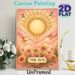 The Sun Tarot Themed Painting Poster, Soft Pastel Vintage Style Poster, Warm Whimsical Design Featuring Sun, Flowers And Butterflies, Ideal For_maomaolike.com