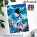 Ocean-themed Dancing Figure Painting Poster, Vibrant Impasto-style Poster, Rich-hued Design With Swirling Waves & Seashells, Elegant Wall Decor Option_maomaolike.com