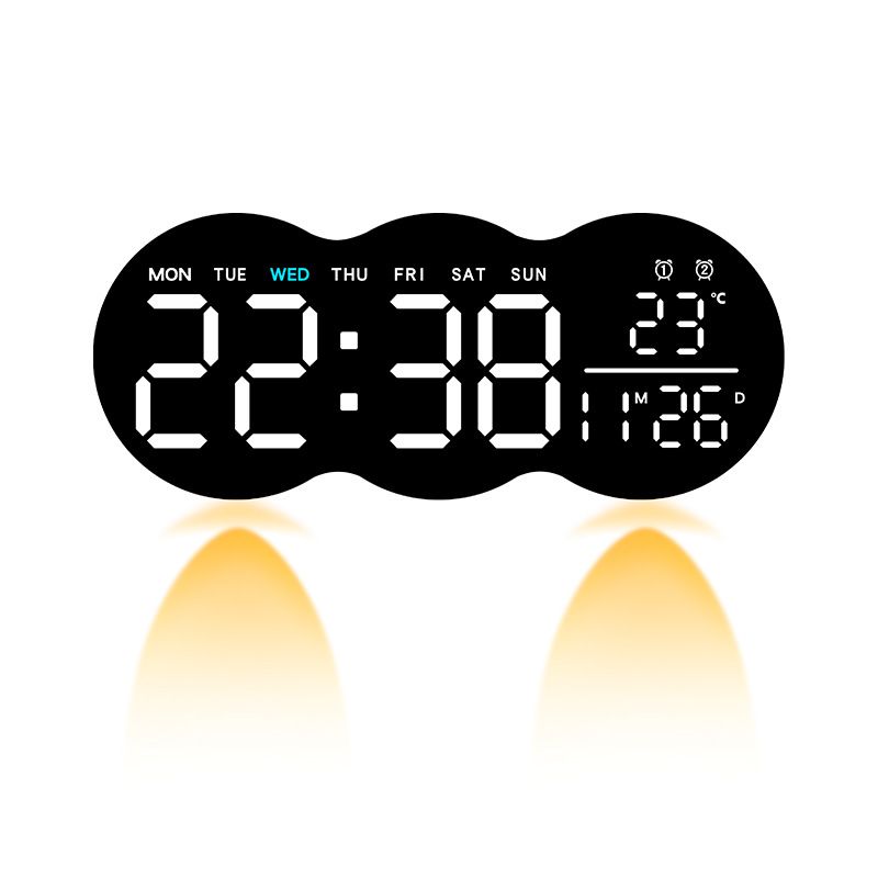 New Model Living Room Wall Digital LED Electronic Light Multifunctional Alarm Clock Temperature With Remote Control 2808_maomaolike.com