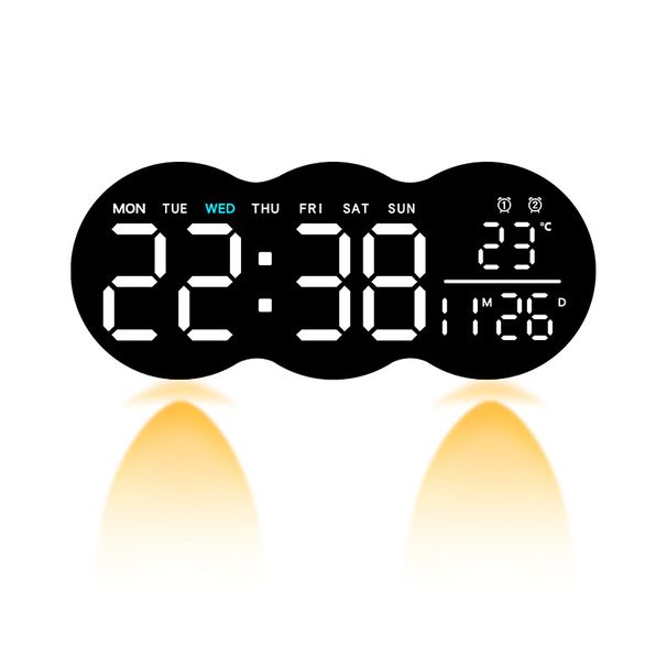 New Model Living Room Wall Digital LED Electronic Light Multifunctional Alarm Clock Temperature With Remote Control 2808_maomaolike.com