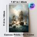Naval Battle Painting Poster, Dramatic Realistic Vintage Warships Combat Scene Poster, Captivating Historical Nautical Decor For Home Office, Living_maomaolike.com