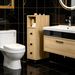 Freestanding Compact Design Bathroom Cabinet With 2 Open Cabinets, 1 Door Cabinet, 1 Drawer And 4 Rolling Wheels_maomaolike.com