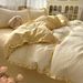High Weight Wrinkled Yarn Four-Piece Set Solid Color Duvet Cover Bed Sheet_maomaolike.com
