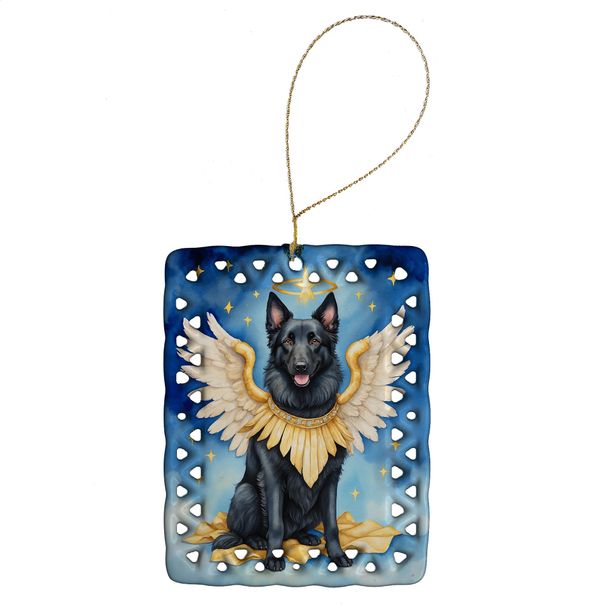 Belgian Sheepdog My Angel Porcelain Ornament Christmas Tree Hanging Decorations For Home Christmas Holiday, Rectangle, Gift, Multicolor_maomaolike.com
