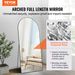 VEVOR Arched Full Length Mirror, 71'' X 32'', Large Free Standing Leaning Hanging Wall Mounted Floor Mirror With Stand Aluminum Alloy Frame, Full Body Dressing Mirror For Living Room Bedroom, Black_maomaolike.com