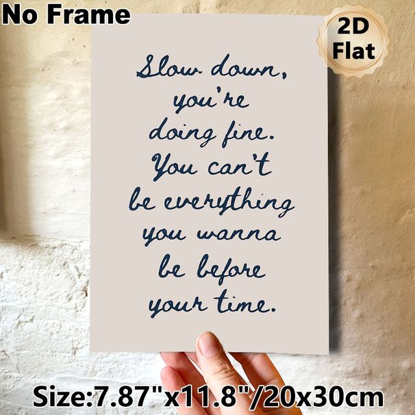 Inspirational Motivational Quote Painting Poster, Minimalist Handwritten Text Poster, Gentle Encouraging Words To Bring Comfort, Suitable For Bedroom_maomaolike.com