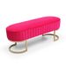 Bench Bedroom Bench ,Velvet Oval Upholstered End Of Bed Bench With Golden Metal Legs ,48" Modern Storage Ottoman Bench For BedroomLiving Room, Entryway Window ,Fuchsia_maomaolike.com