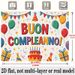 Italian Happy Birthday Banner - 2D Flat Polyester Backdrop, Wall Hanging Photo Props, Party Decor_maomaolike.com
