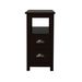 End Table Narrow Nightstand With Two Drawers And Open Shelf_maomaolike.com