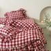 Wholesale INS French Retro Plaid Ruffle Lace Pure Four-Piece Princess Style Full Cotton Double Layer Gauze 4-Piece Set_maomaolike.com