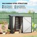 Small Metal Garden Shed, 3.3' X 3.4', Galvanized Steel, Lockable Tool Shed For Patio, Backyard, Lawn, Dark Gray_maomaolike.com