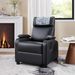Recliner Chair, Classic And Traditional Manual Recliner Chair With Comfortable Arms And Back Single Sofa For Living Room, Black_maomaolike.com