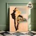 Seashell & Coastal Town Painting Poster, Surreal Style Pastel-toned Seashell With Vibrant Coastal Village Scene Poster, Unique Artistic Decor Ideal_maomaolike.com