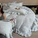 Fleece-Lined Thickened Autumn Winter Warm Milk Velvet Four-Piece Set Double-Sided Coral Fleece Duvet Cover Bed Sheet French Ruffle_maomaolike.com