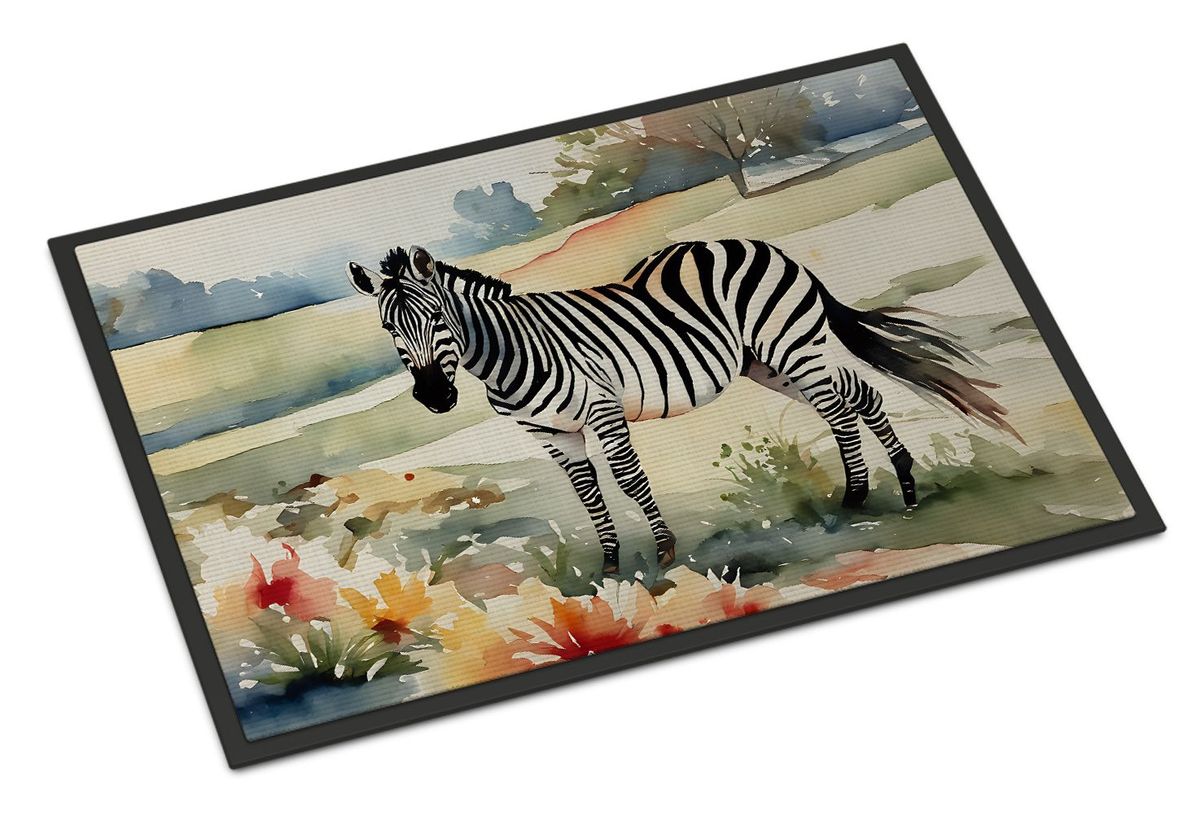 Zebra Doormat Front Door Mat Indoor Outdoor Rugs For Entryway, Non Slip Washable Low Pile, 24H X 36W_maomaolike.com