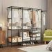 Clothing Racks For Hanging Clothes With ShelvesPortable Closet System Organizer Garment Rackfor Clothes Storage, Metal Free StandingWardrobe Clothes Organizer Clothesstorage, 66*63*14in_maomaolike.com