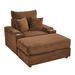 Spring Upholstered Armchair And Ottoman Set - Comfortable Single Sofa With Cup Holder , Corduroy Fabric And Storage, Perfect For Living Room Or Bedroom (Camel )_maomaolike.com