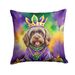 Wirehaired Pointing Griffon King Of Mardi Gras Throw Pillow Machine Washable, Indoor Outdoor Decorative Pillow For Couch, Bed Or Patio, 18Hx18W_maomaolike.com