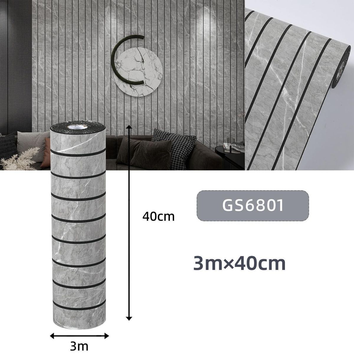 40CM Wide Self-adhesive Grid Panel Wall Sticker Wood Grain Living Room TV Background Wall Decorative Wallpaper_maomaolike.com