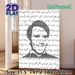 Arabic Lyric Portrait Painting Poster, Monochrome Typography-filled Portrait Poster, Artistic Tribute To Arabic Vocal Art, Ideal For Home Living Room_maomaolike.com