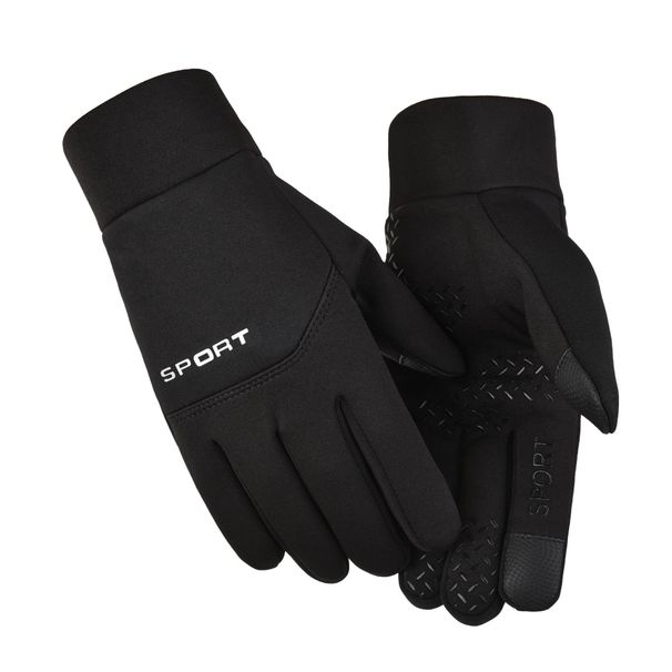 Sports gloves warm men's bare fingers winter plus velvet thick warm touch screen cold-proof riding waterproof full-finger gloves women_maomaolike.com