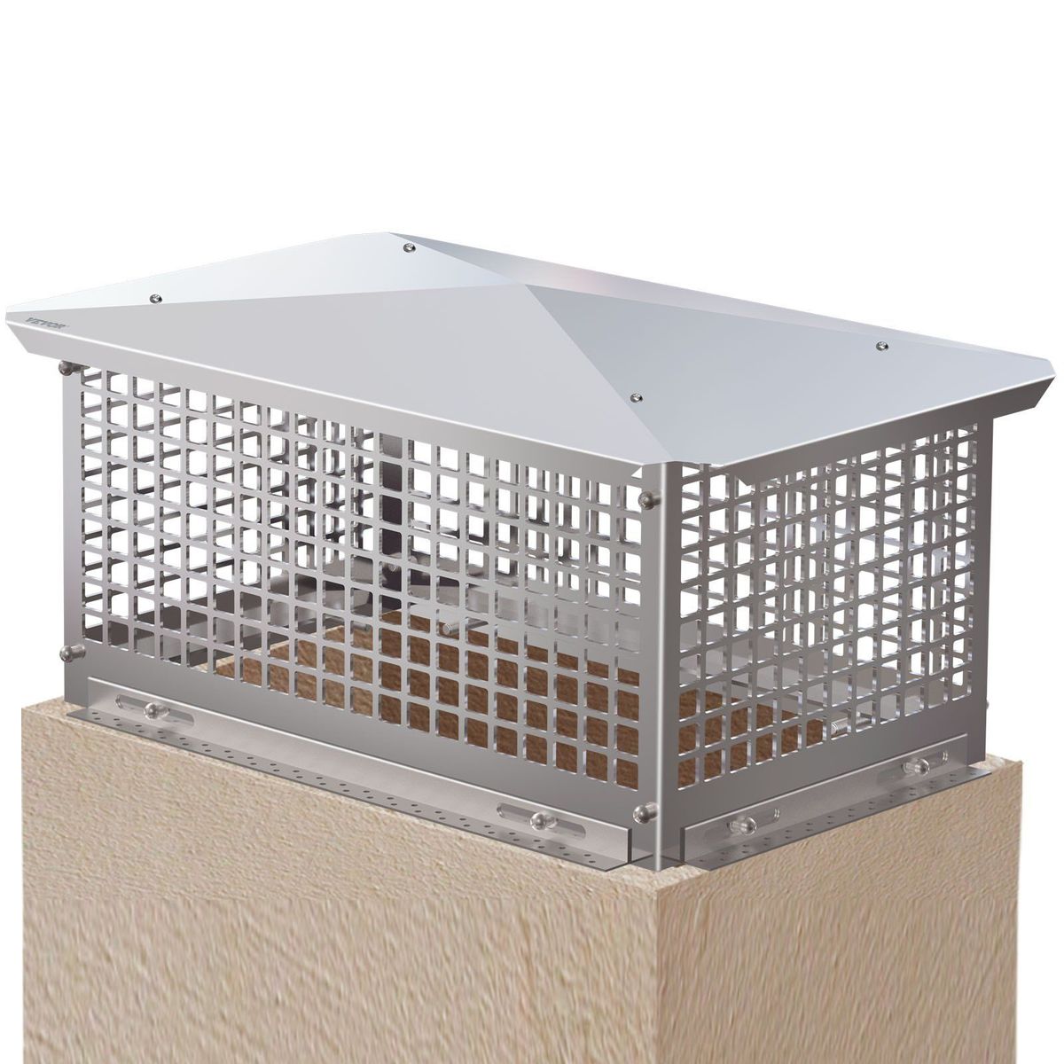 VEVOR Chimney Cap, 13" X 24" Flue Caps, 304 Stainless Steel Fireplace Chimney Cover, Adjustable Metal Spark Arrestor With Bolts Screws, Mesh Chimney Flue Cover For Outside Existing Clay Flue Tile_maomaolike.com