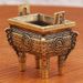 Brass Mini Small Copperware Floor-standing Square Copper Tripod Bag Unisex Decoration Accessories Keychain Pendant_maomaolike.com