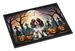 Cavalier Spaniel Spooky Halloween Doormat Front Door Mat Indoor Outdoor Rugs For Entryway, Non Slip Washable Low Pile, 24H X 36W_maomaolike.com