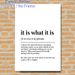 It Is What It Is Themed Painting Poster, Minimalist Typographic Text Poster, Witty Relatable Definition Design, Ideal For Home Office, Living Room_maomaolike.com