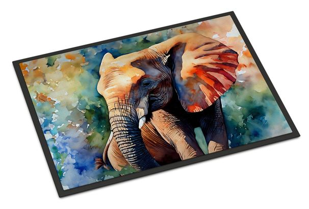 Elephant Doormat Front Door Mat Indoor Outdoor Rugs For Entryway, Non Slip Washable Low Pile, 24H X 36W_maomaolike.com