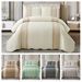 3-Piece Quilted Bedding Set - Bubble Lace Trim Computer Embroidery Duvet Cover With Double-Sided Floral Stitching Solid_maomaolike.com
