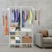 1Pc Metal Garment Rack Shoe Clothing Organizer Shelves Freestanding Multifunctional Clothes Wardrobe_maomaolike.com