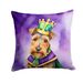 Welsh Terrier King Of Mardi Gras Throw Pillow Machine Washable, Indoor Outdoor Decorative Pillow For Couch, Bed Or Patio, 18Hx18W_maomaolike.com