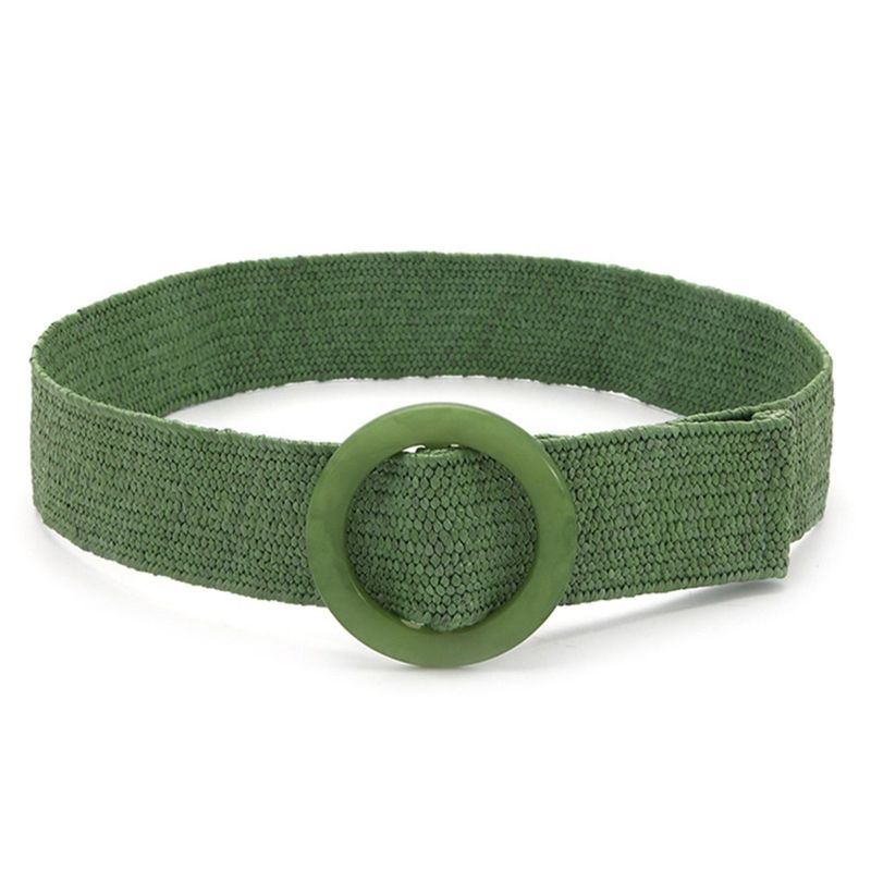 HOT Adjustable Buckle Waist Women Elastic Plastic Weave Braided Belt Wholesale_maomaolike.com