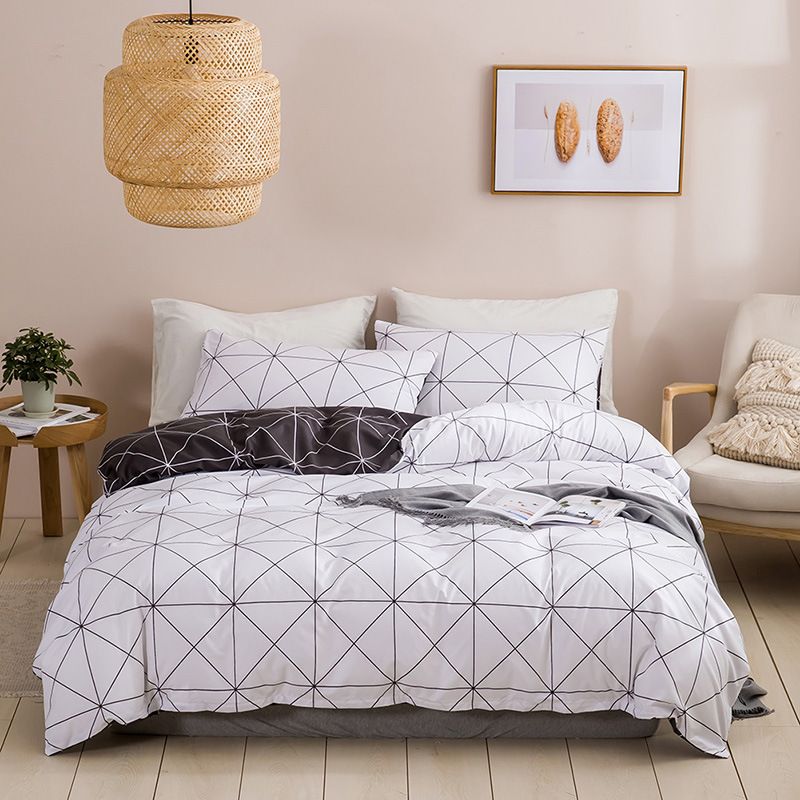 Stripes, Squares And Geometric Patterns Three Piece Set Duvet Cover Full Size For Bedding_maomaolike.com