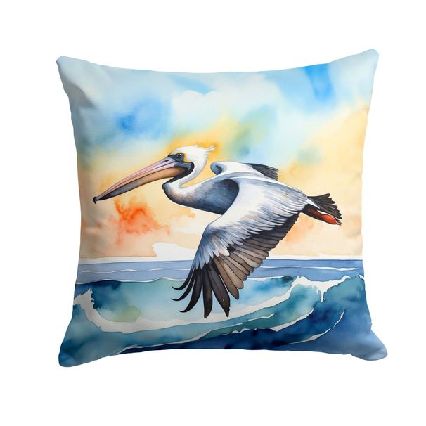 Pelican Soaring Throw Pillow Machine Washable, Indoor Outdoor Decorative Pillow For Couch, Bed Or Patio, 18Hx18W_maomaolike.com