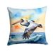 Pelican Soaring Throw Pillow Machine Washable, Indoor Outdoor Decorative Pillow For Couch, Bed Or Patio, 18Hx18W_maomaolike.com