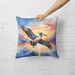 Pelican Fyling At Sunrise Throw Pillow Machine Washable, Indoor Outdoor Decorative Pillow For Couch, Bed Or Patio, 18Hx18W_maomaolike.com