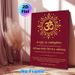 Gayatri Mantra Om Symbol Painting Poster, Rich Burgundy With Golden Sacred Script & Ornate Motif Poster, Fosters Spiritual Calm, Ideal For Meditation_maomaolike.com