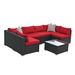 Patio Furniture PE Wicker & Tempered Glass Table_maomaolike.com