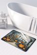 Calacas Skeletons Spooky Halloween Memory Foam Kitchen Mat Machine Washable Anti-Fatigue Mat Cushion Comfort Bath Mat Or Kitchen Rug_maomaolike.com