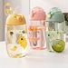 500ml Dinosaur With Silicone Straw Leak Proof Plastic Bottle Summer Children's Water Cup_maomaolike.com