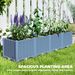 Plastic Raised Garden Bed, 5 X 1 X 1 Ft Outdoor Flower Box With Drainage Holes For Vegetables, Herbs, Blue_maomaolike.com