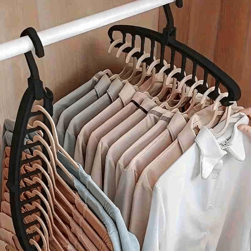 Space Saving Hangers For Closet Organizers And Storage, Heavy Duty White Plastic Clothes Hanger For Shirt Sweater,Collapsible Hanger Holder Stacker,College Dorm Apartment Home Essential_maomaolike.com