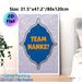 Team Nanke Themed Painting Poster, Elegant Paisley Patterned Poster, Lavender-toned With Silver Ornate Details And Bold Orange Lettering, Fosters Team_maomaolike.com