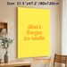 Don't Forget To Smile Inspirational Painting Poster, Warm Minimalist Typographic Poster, Uplifting Cheerful Decor Ideal For Home, Office, Living Room_maomaolike.com