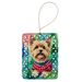 Yorkshire Terrier Yorkie Christmas Porcelain Ornament Christmas Tree Hanging Decorations For Home Christmas Holiday, Rectangle, Gift, Multicolor_maomaolike.com