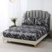 Black And Gray Zebra Pattern Animal Bed Sheet Polyester 3D Printed Bedspread_maomaolike.com
