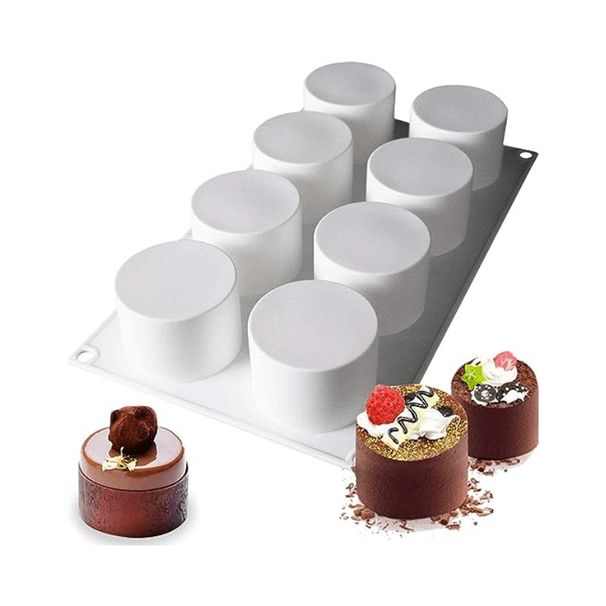 1pc 3D Silicone Molds for Baking Mousse Cakes, Brownies, and Pastries - 8 High Tube Cavities for Perfect Desserts and Cake Decorating_maomaolike.com