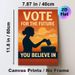 Vote For The Future Civic Painting Poster, Warm-toned Sunset Silhouette Of Woman Voting Poster, Inspirational Civic-focused Design, Ideal For Home_maomaolike.com